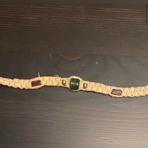 Boutique Hand-Designed Emerald Beaded Hemp Bracelet